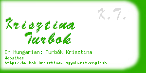 krisztina turbok business card